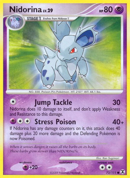 Nidorina trading card from Rising Rivals Nidorina - Rising Rivals Pokémon trading card