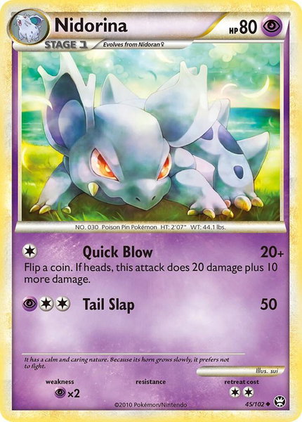 Nidorina trading card from Triumphant Nidorina - Triumphant Pokémon trading card