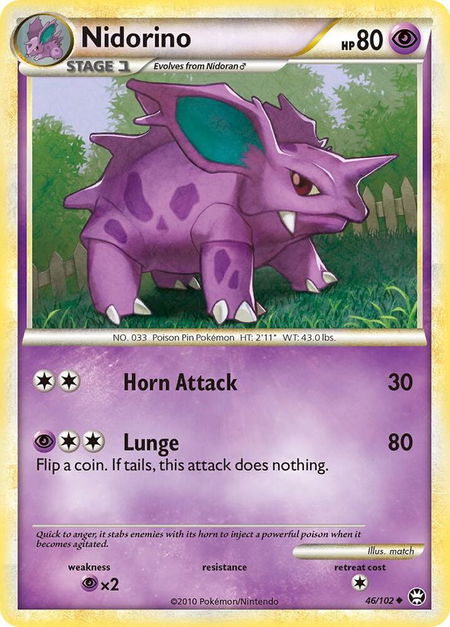 Nidorino trading card from Triumphant Nidorino - Triumphant Pokémon trading card