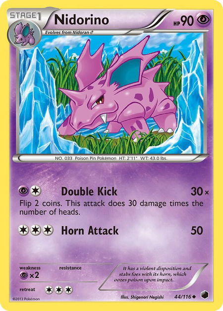 Nidorino - Plasma Freeze Pokémon trading card