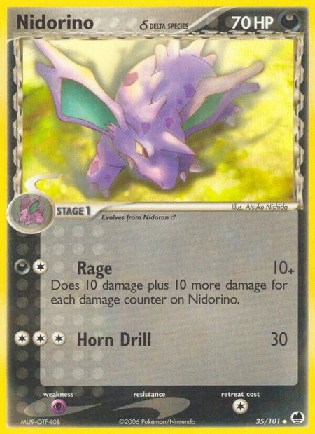 Nidorino (Delta Species) - Dragon Frontiers Pokémon trading card