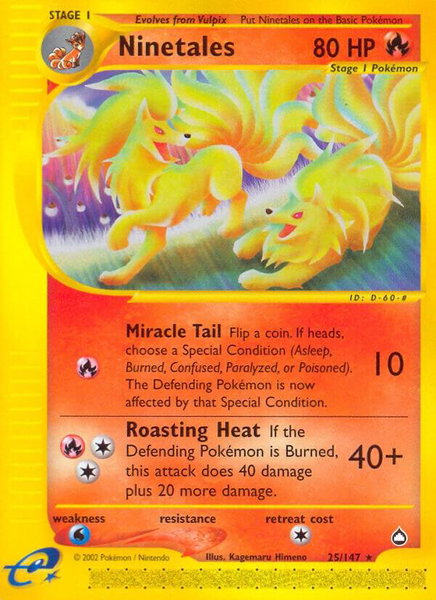 Ninetales - Aquapolis Pokémon trading card