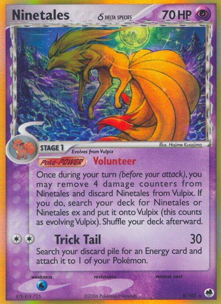 Ninetales (Delta Species) - Dragon Frontiers Pokémon trading card