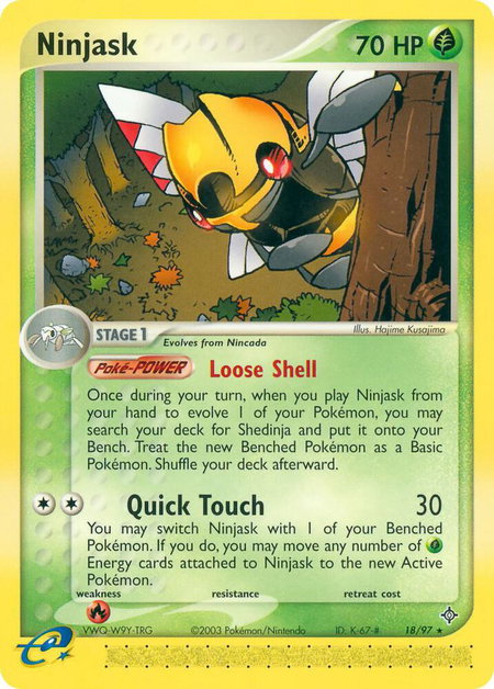 Ninjask - 18/97 - Dragon Pokémon trading card