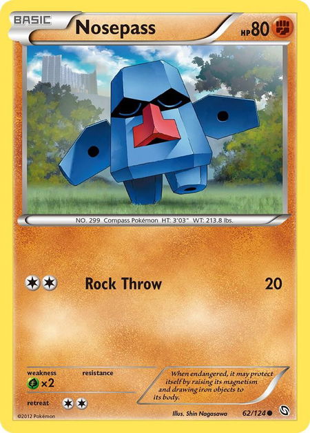 Nosepass - Dragons Exalted Pokémon trading card