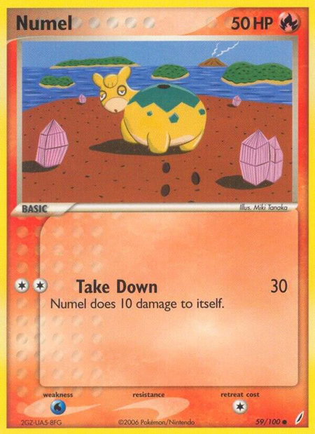 Numel trading card from Crystal Guardians Numel - Crystal Guardians Pokémon trading card