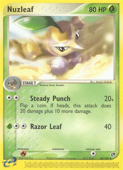 Nuzleaf - 48/100 - Sandstorm Pokémon trading card