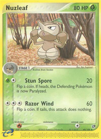 Nuzleaf - 49/100 - Sandstorm Pokémon trading card