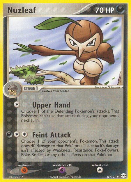 Nuzleaf - Hidden Legends Pokémon trading card