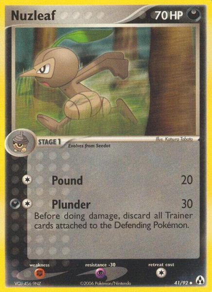 Nuzleaf trading card from Legend Maker Nuzleaf - Legend Maker Pokémon trading card