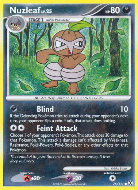 Nuzleaf trading card from Rising Rivals Nuzleaf - Rising Rivals Pokémon trading card