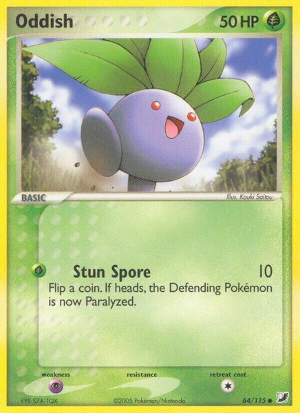 Oddish trading card from Unseen Forces Oddish - Unseen Forces Pokémon trading card