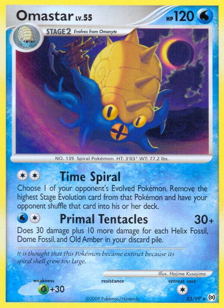 Omastar trading card from Arceus Omastar - Arceus Pokémon trading card