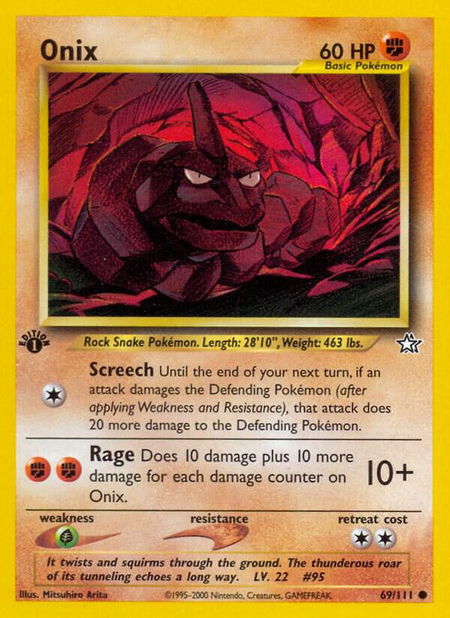 Onix - Neo Genesis Pokémon trading card