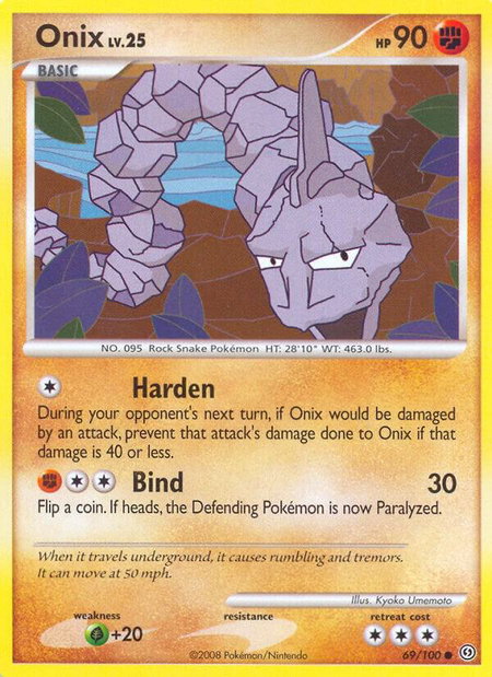 Onix trading card from Stormfront Onix - Stormfront Pokémon trading card