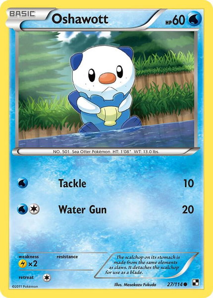 Oshawott (27) trading card from Black and White Oshawott (27) - Black and White Pokémon trading card