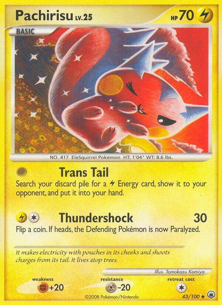 Pachirisu trading card from Majestic Dawn Pachirisu - Majestic Dawn Pokémon trading card