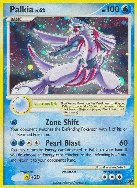 Palkia trading card from Majestic Dawn Palkia - Majestic Dawn Pokémon trading card
