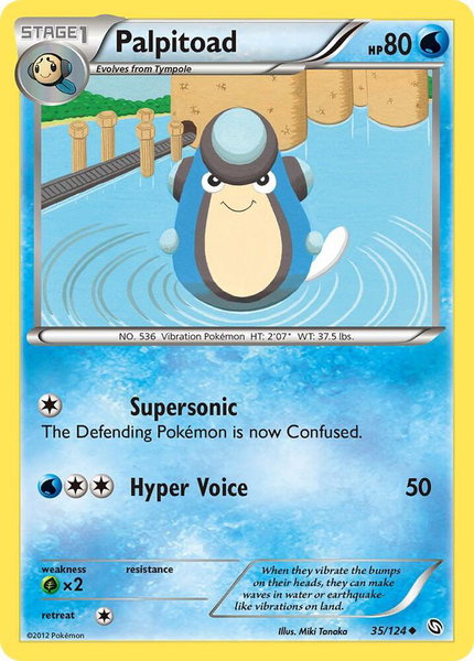 Palpitoad trading card from Dragons Exalted Palpitoad - Dragons Exalted Pokémon trading card