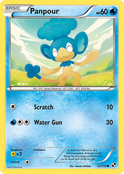 Panpour - Black and White Pokémon trading card