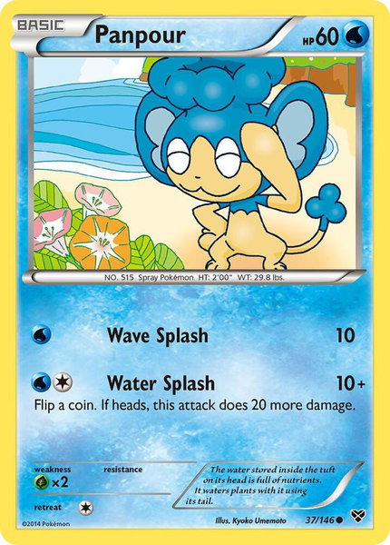 Panpour trading card from XY Base Set Panpour - XY Base Set Pokémon trading card