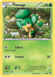 Pansage - Emerging Powers (EPO) #1/98 - Common Pokémon Trading Card