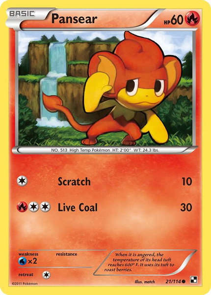 Pansear - Black and White Pokémon trading card