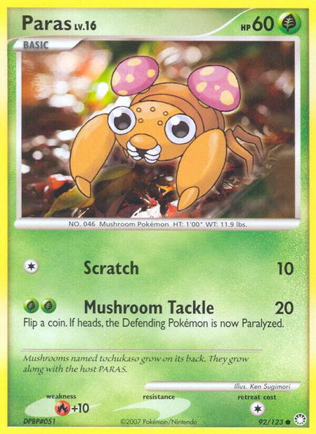 Paras - Mysterious Treasures Pokémon trading card
