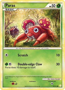 Paras - HeartGold SoulSilver (HS) #76/123 - Common Pokémon Trading Card