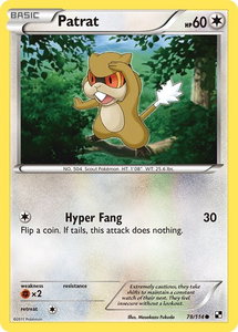 Patrat (78) - Black and White (BLW) #78/114 - Common Pokémon Trading Card