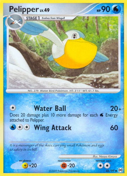 Pelipper (45) trading card from Arceus Pelipper (45) - Arceus Pokémon trading card