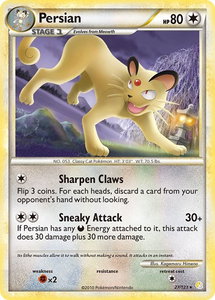 Persian - HeartGold SoulSilver (HS) #27/123 - Rare Pokémon Trading Card
