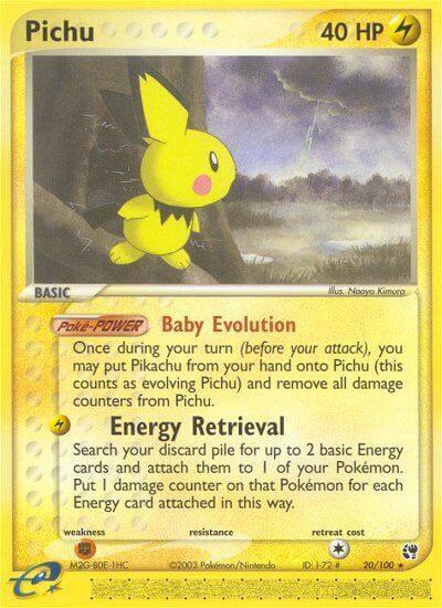 Pichu - Sandstorm Pokémon trading card