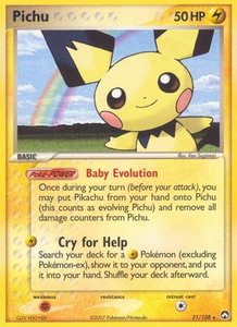 Pichu - Power Keepers (PK) #21/108 - Rare Pokémon Trading Card