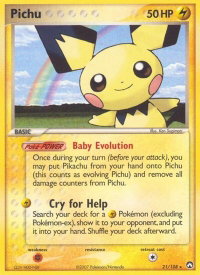 Pichu - Power Keepers (PK) #21/108 - Rare Pokémon Trading Card