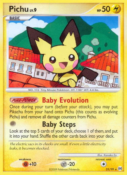 Pichu trading card from Arceus Pichu - Arceus Pokémon trading card