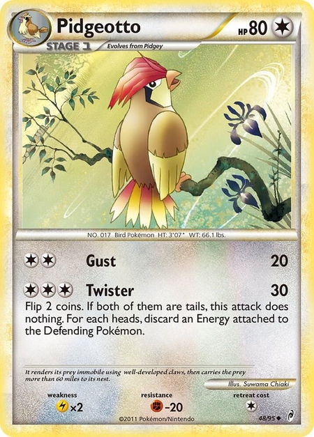 Pidgeotto trading card from Call of Legends Pidgeotto - Call of Legends Pokémon trading card