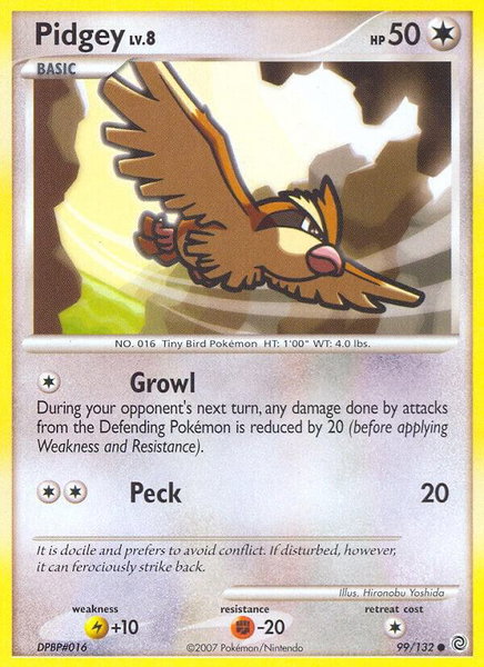 Pidgey trading card from Secret Wonders Pidgey - Secret Wonders Pokémon trading card
