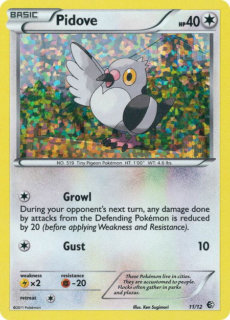 Pidove - 11/12 - McDonald's Promos 2011 Pokémon trading card