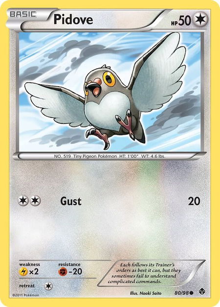 Pidove - Emerging Powers Pokémon trading card