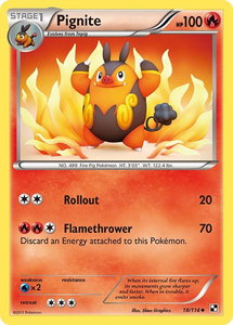 Pignite (18) - Black and White (BLW) #18/114 - Uncommon Pokémon Trading Card