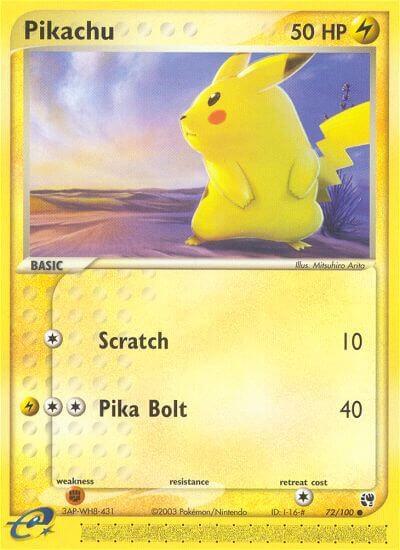 Pikachu - Sandstorm Pokémon trading card