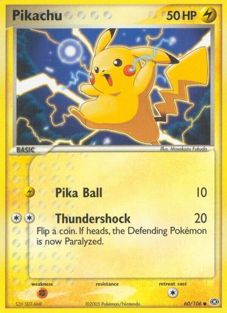 Pikachu - Emerald Pokémon trading card
