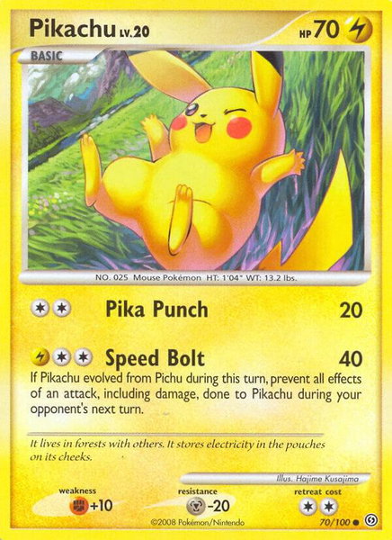 Pikachu trading card from Stormfront Pikachu - Stormfront Pokémon trading card