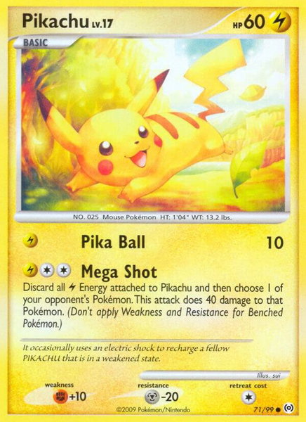 Pikachu trading card from Arceus Pikachu - Arceus Pokémon trading card
