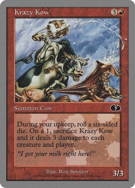 Krazy Kow - Unglued Magic: The Gathering trading card