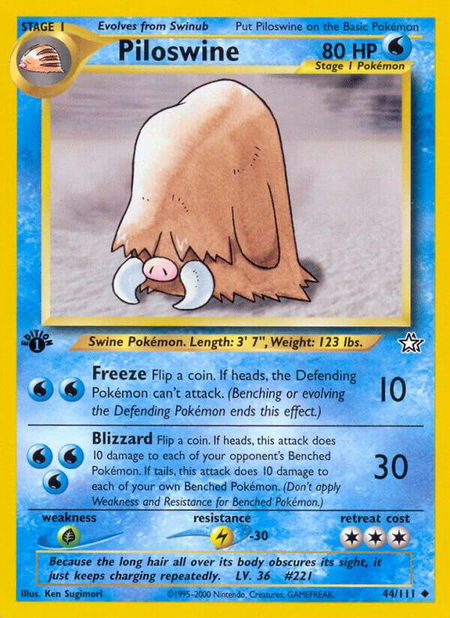 Piloswine - Neo Genesis Pokémon trading card