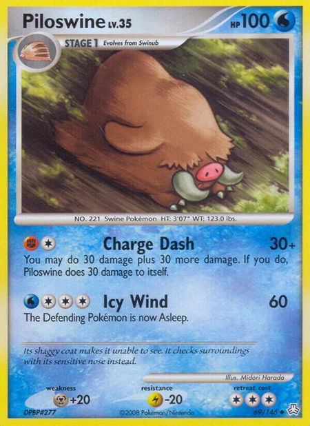 Piloswine - Legends Awakened Pokémon trading card