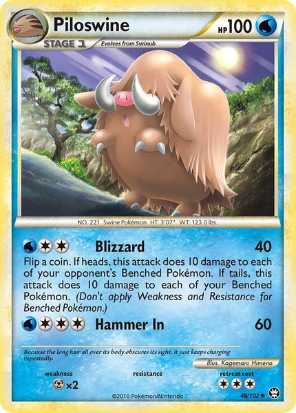 Piloswine trading card from Triumphant Piloswine - Triumphant Pokémon trading card