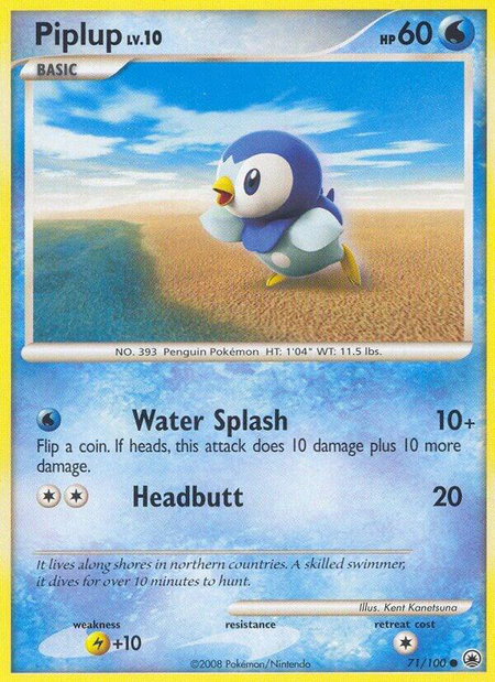 Piplup (71) trading card from Majestic Dawn Piplup (71) - Majestic Dawn Pokémon trading card